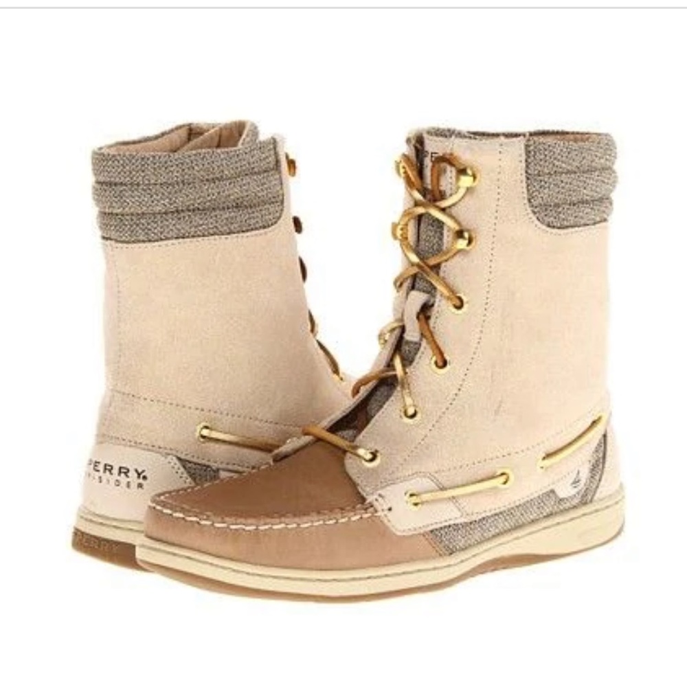 Sperry Top-Sider womens beige boots. Size 7.5. Nearly new, worn twice. - Picture 1 of 8